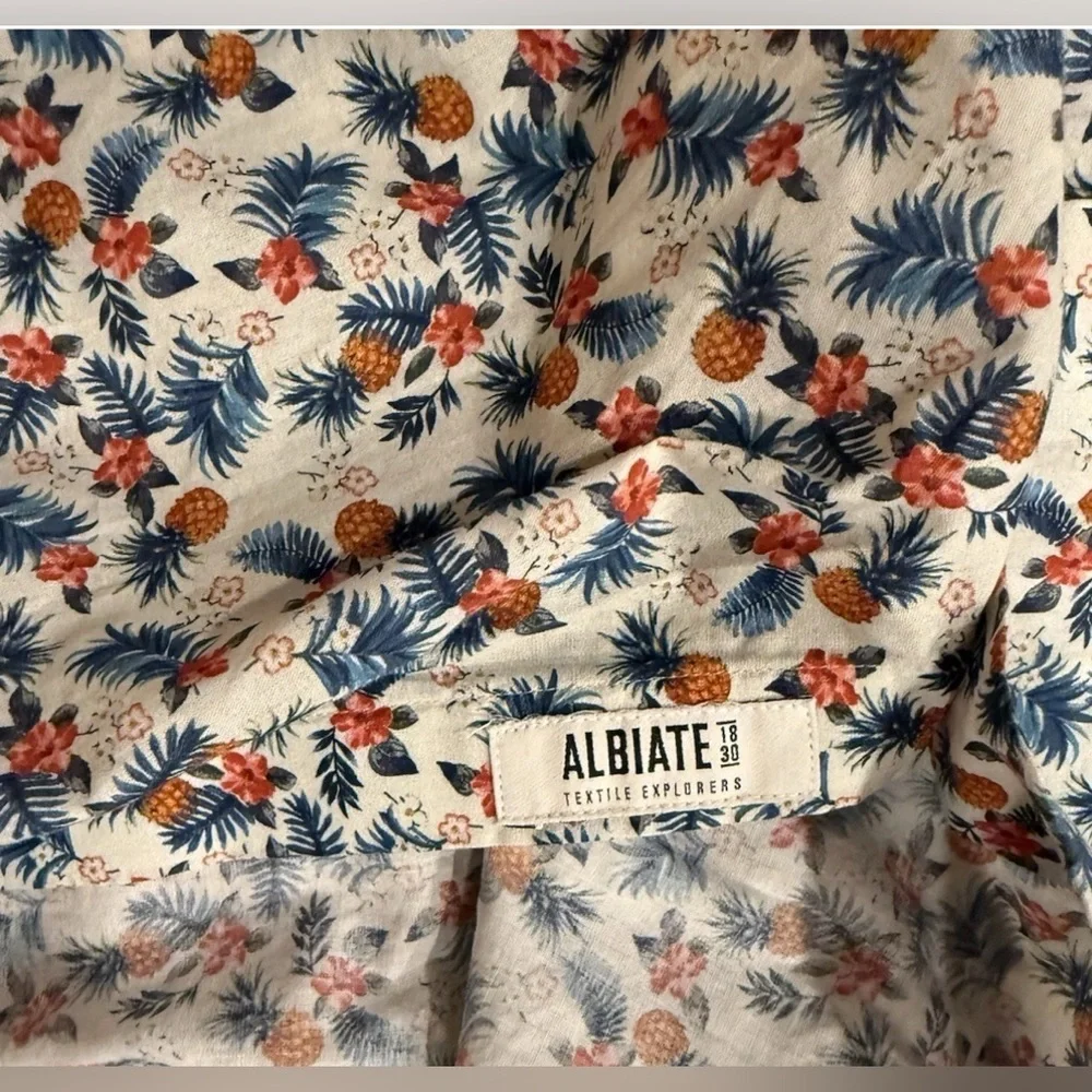 Joseph Abboud Hawaiian Shirt Floral Print Camp Collar Short Sleeve Men XXL